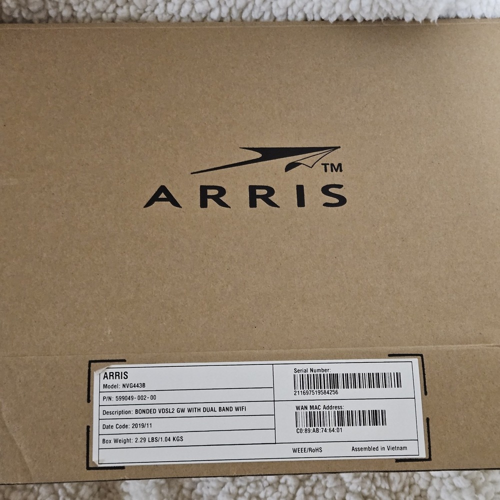 Frontier Arris NVG443B DSL Modem Router WiFi Dual-Band 2.4/5GHz w/Adapter Tested - Picture 2 of 6